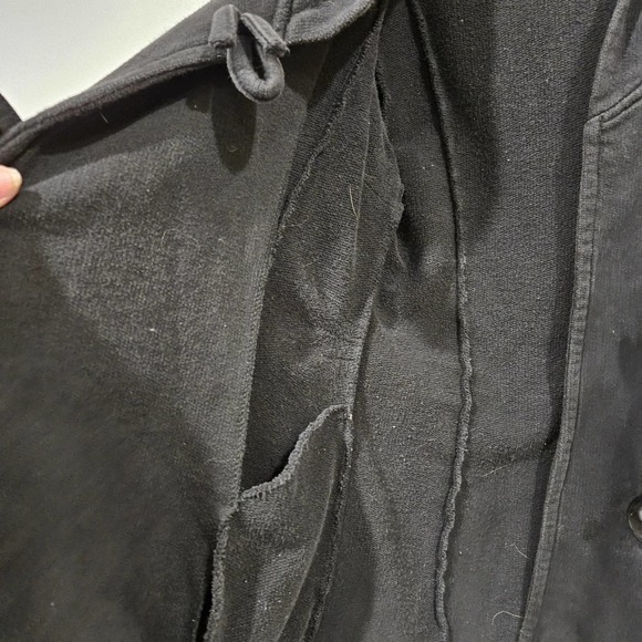 Element Black Pleated Hooded Button Up Knit Cardigan Jacket Size XLarge - Picture 5 of 9